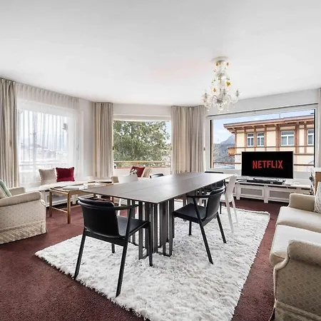 Apartment 3bedr Private Parking Slopes Access St. Moritz