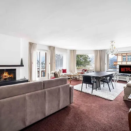Apartment 3bedr Private Parking Slopes Access St. Moritz